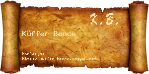 Küffer Bence névjegykártya